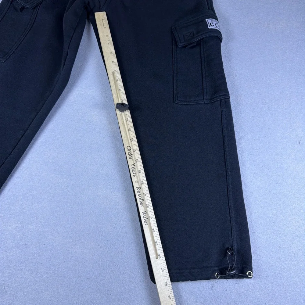 Pro Club Heavyweight Cargo Sweatpants Mens Small Black Baggy Pockets Loose Relax